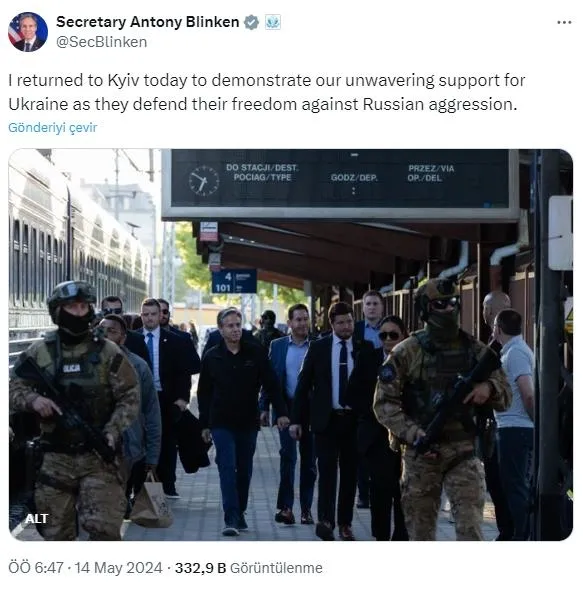 ABD Dışişleri Bakanı Blinken Ukrayna’da: Sarsılmaz desteğimizi göstermek için Kiev’e döndüm-1