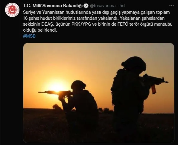 Teröristlere geçit yok! MSB duyurdu: Birliklerimiz sınırda yakaladı-1