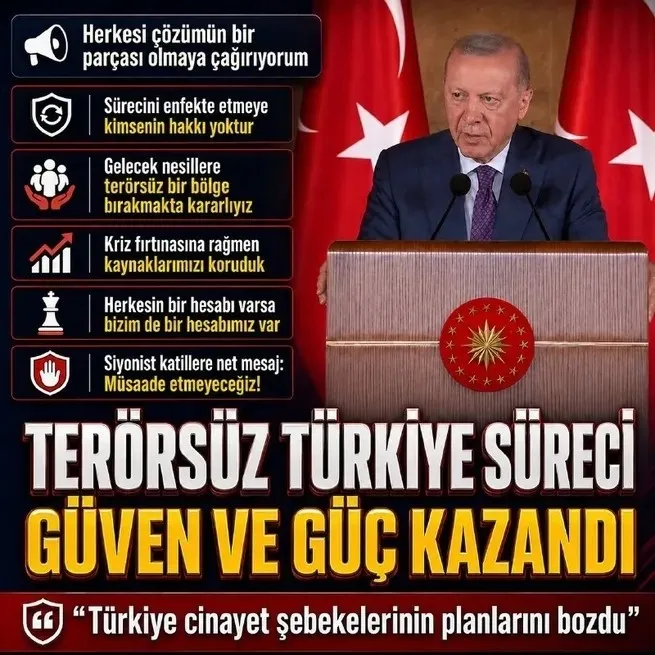 Başkan Erdoğan’dan Terörsüz Türkiye çağrısı: Sürece omuz verin