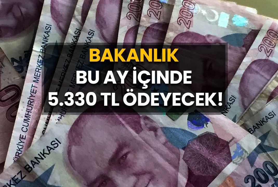 Bakanlık Bu Ay İçinde Karşılıksız 5.330 TL Ödeyecek!