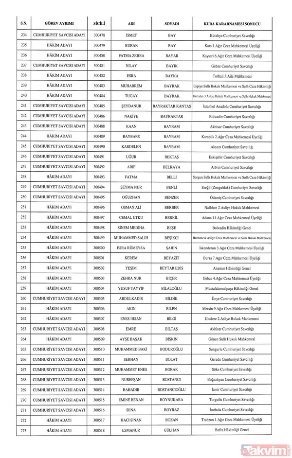 HSK atamaları Resmi Gazete'de! 1351 hakim ve savcı adayının görev yeri belli oldu - 9