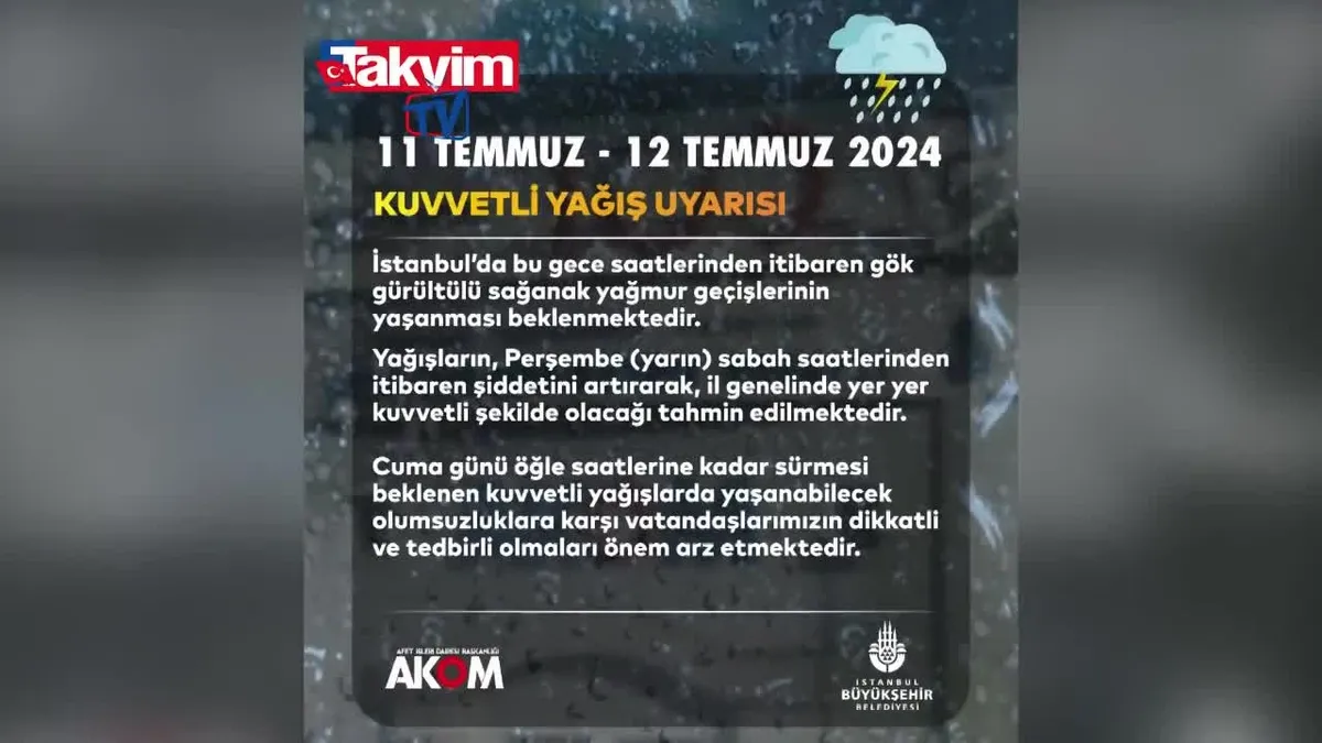 AKOM'dan İstanbul için peş peşe uyarılar