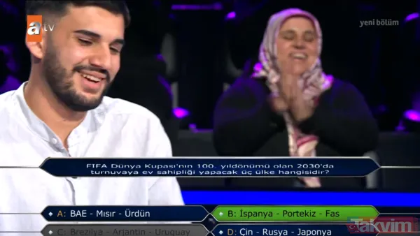 500 Bin Tl Değerindeki Spor Tarihi Sorusu "Fıfa Dünya Kupası'nın 100. Yıl Dönümü Olan 2030'Da Turnuvaya Ev Sahipliği Yapacak Üç Ülke Hangisidir?" A: Bae - Mısır...