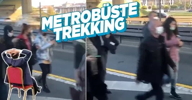 Bu kaçıncı arıza? Metrobüs yolunda tehlikeli yürüyüş