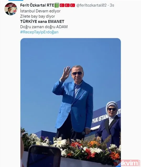 'Yüzyılın Mitingi'ne gidemeyen milyonlar sosyal medyada #TürkiyeSanaEmanet etiketinde buluştu - 11