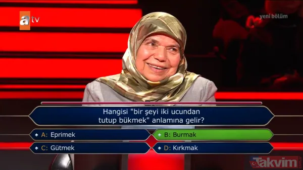 YARIŞMAYA VEDA ETTİREN SORU Hava Açal'ın karşısına çıkan ve yarışmadaki yolculuğunu noktalayan soru şu şekildeydi: "Hangisi 'bir şeyi iki ucundan tutup...