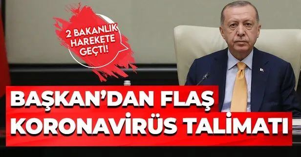 Başkan Erdoğan’dan flaş koronavirüs talimatı! 2 bakanlık harekete geçti!