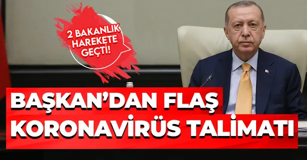 Başkan Erdoğan’dan flaş koronavirüs talimatı! 2 bakanlık harekete geçti!