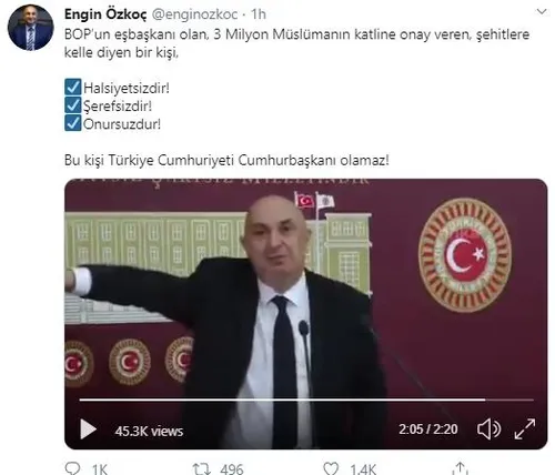 Son dakika: Ankara Cumhuriyet Başsavcılığından, Cumhurbaşkanı Erdoğan'a hakaret eden CHP'li Engin Özkoç'a soruşturma-1