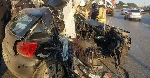 D-100'de feci kaza! Trafik kilitlendi