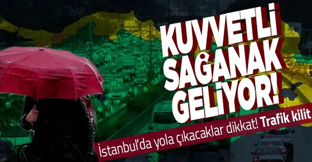 HAVA DURUMU | Meteorolojiden peş peşe uyarılar! İstanbul’da yağış başladı trafik kilitlendi