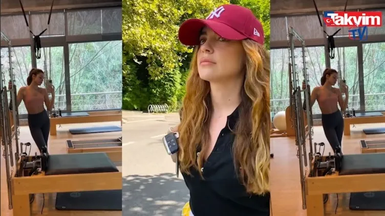 Fit haliyle dikkat çeken 34 yaşındaki Ezgi Eyüboğlu spor salonundan paylaştı