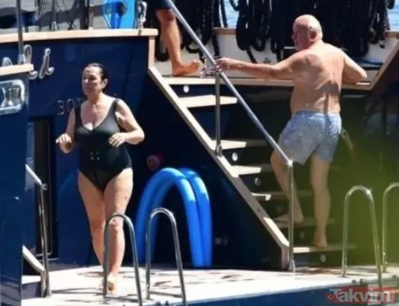 Yeşilçam yıldızı Hülya Koçyiğit yeşil mayosuyla boy gösterdi! 56 yıllık eşi Selim Soydan ile tatil keyfini böyle çıkardı - 9