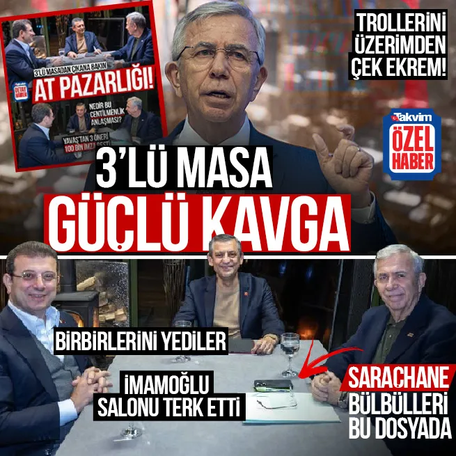 3lü masada birbirlerini yediler! Ekrem İmamoğlu salonu terk etti... Mansur Yavaş Trollerini üzerimden çek Ekrem resti çekti