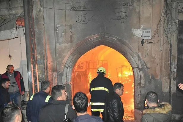 Son dakika: Kerkük'te Osmanlı mirası Kayseri Çarşısı'nda yangın çıktı-2