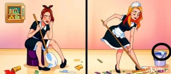 ✅ Çözüm Hırsız Kim? 📷 Görselde Dikkat Çeken Bir Detay Var: Kadınlardan Biri Eldiven Giymemiş Ve Elleri Oldukça Kirli. Ayrıca Diğer Temizlikçinin Aksine,...