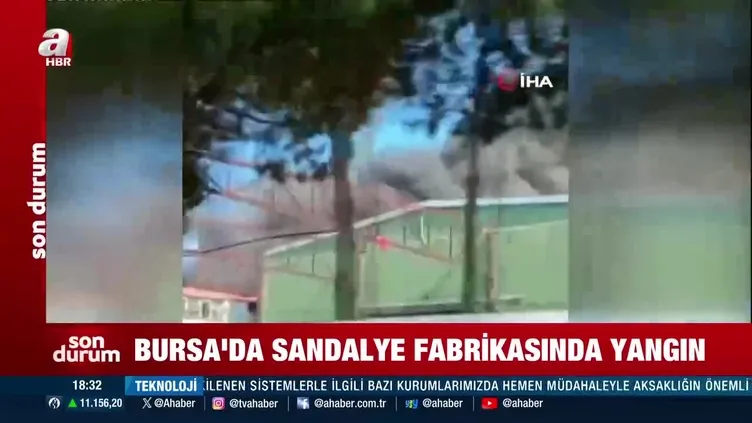 Bursa’da sandalye fabrikasında yangın