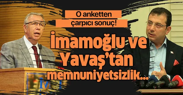 Ekrem İmamoğlu'na ve Mansur Yavaş'a anket şoku! Memnuniyetsizlik arttı!