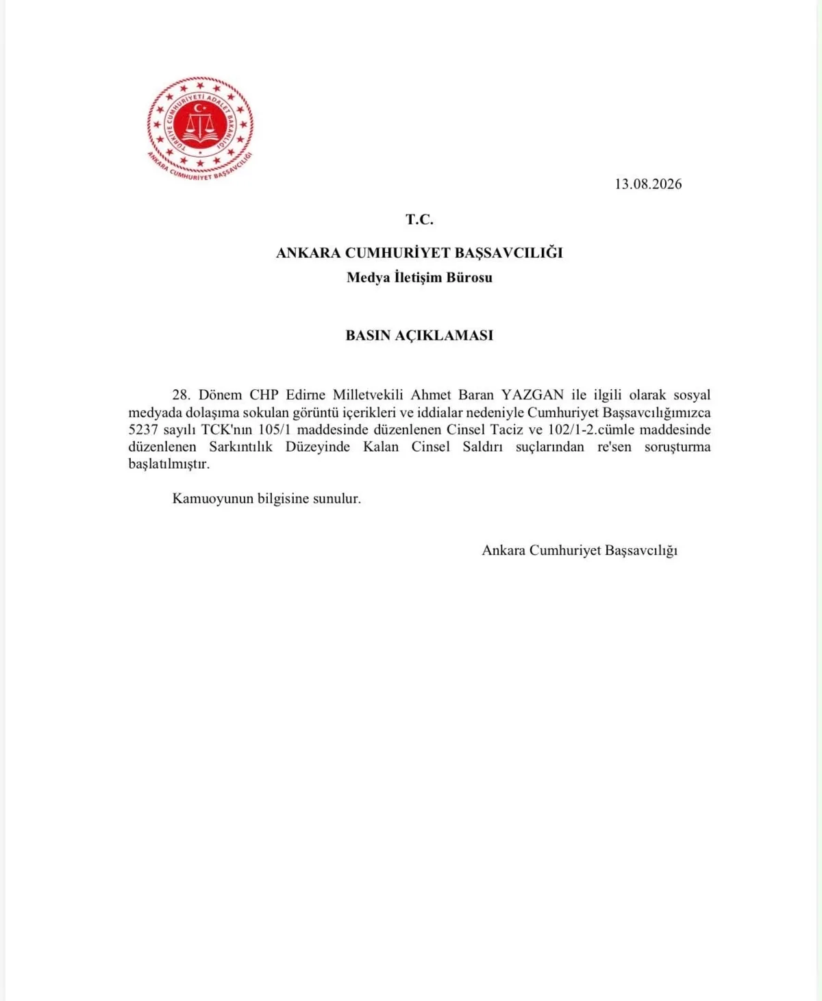 Darp edilen CHP'li milletvekili Ahmet Baran Yazgan hakkında taciz iddiası: Fezleke hazırlanacak! Savcılık re'sen soruşturma başlattı-5