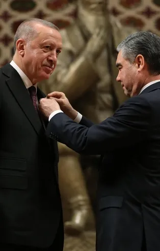 Başkan Erdoğan'a Türkmenistan Devlet İş Birliği Nişanı: Şerefle taşıyacağım