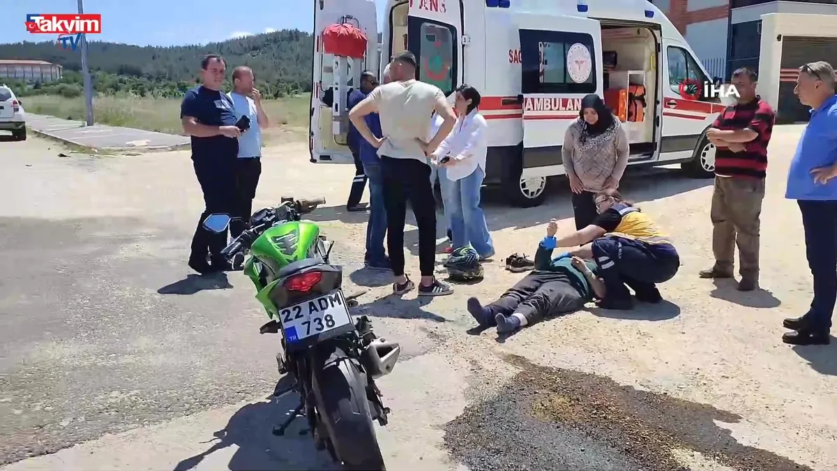 Edirne’de motosiklet kazası: 1 yaralı