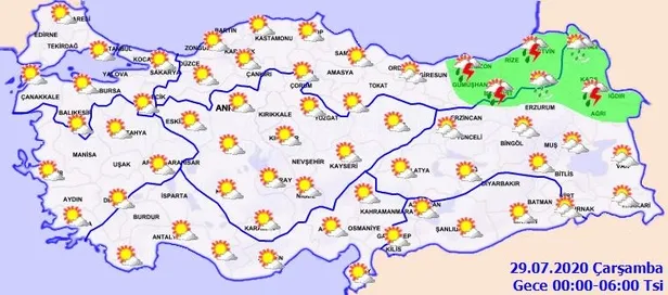HAVA DURUMU | Meteorolojiden o illere sağanak ve kuvvetli rüzgar uyarısı | 29 Temmuz 2020 hava nasıl olacak?-3