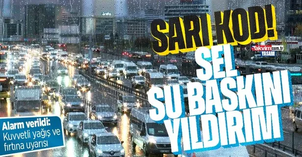 Son dakika.. Meteorolojiden İstanbul için sarı uyarı! | MGM saat verdi: Gök gürültülü sağanak yağış geliyor...