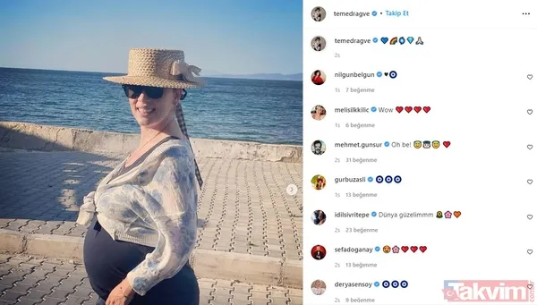 7,5 aylık hamile olan Demet Evgar’ın son haline bakın! Karnı burnunda deniz kenarından paylaştı! Gören bir daha baktı ortalık sallandı - 7