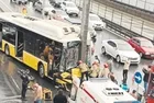 Faciaya ramak kala! İETT otobüsü direğe çarptı: 5 yaralı