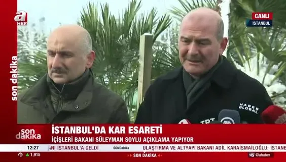 İstanbul'da kar esaretinde son durum! Süleyman Soylu ve Adil Karaismailoğlu'ndan flaş açıklamalar! Vatandaşa iki önemli çağrı