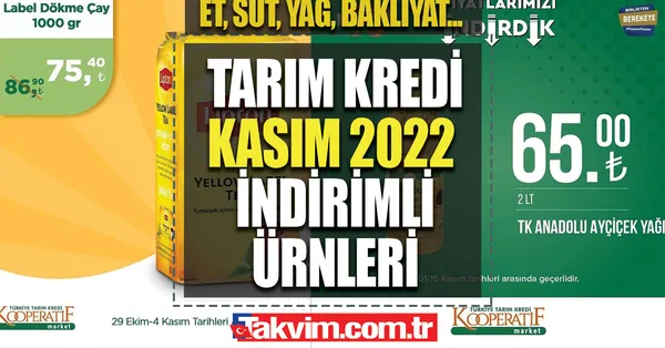 Tarım Kredi Kooperatif marketleri AKTÜEL ÜRÜNLER FİYATI! 86,90’dan düştü! 11-15 Kasım indirimli ürünleri belli oldu!