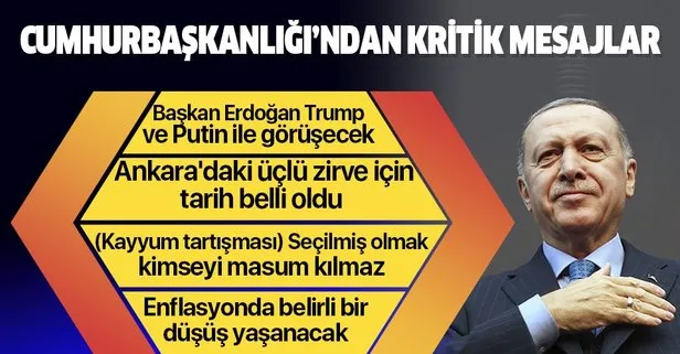 Son dakika: Başkan Erdoğan,  Trump ve Putin ile görüşecek