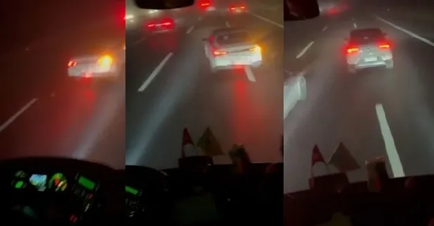 Yolcu otobüsünü taciz eden sürücüler yakalandı