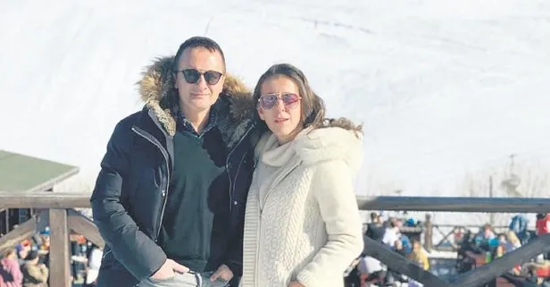 Ozan Şer ile eşi Bahar Şer, Bursa Uludağ'da karın tadını çıkarıyor