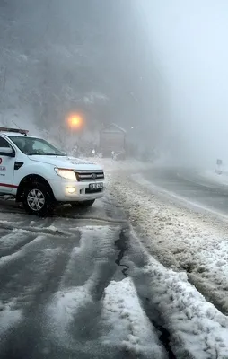 Bolu Dağı'nda yoğun kar yağışı!