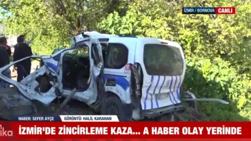 Bornova'da feci kaza: 1'i polis 3 ölü