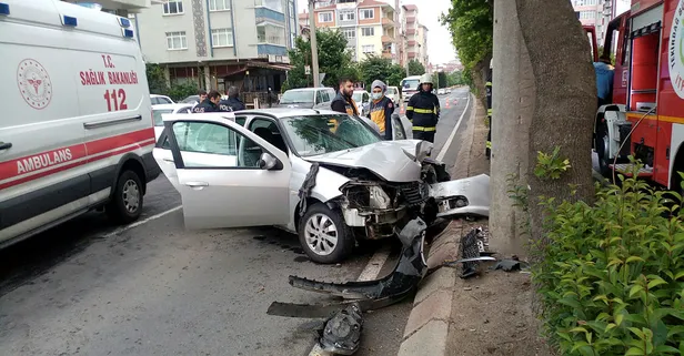 Çorlu’da otomobil beton direğe çarptı: 1 ölü