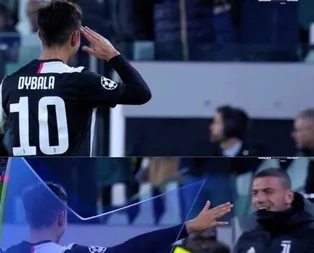 Juventus-Atletico Madrid maçına damga vuran an! Dybaladan Merihe asker selamı