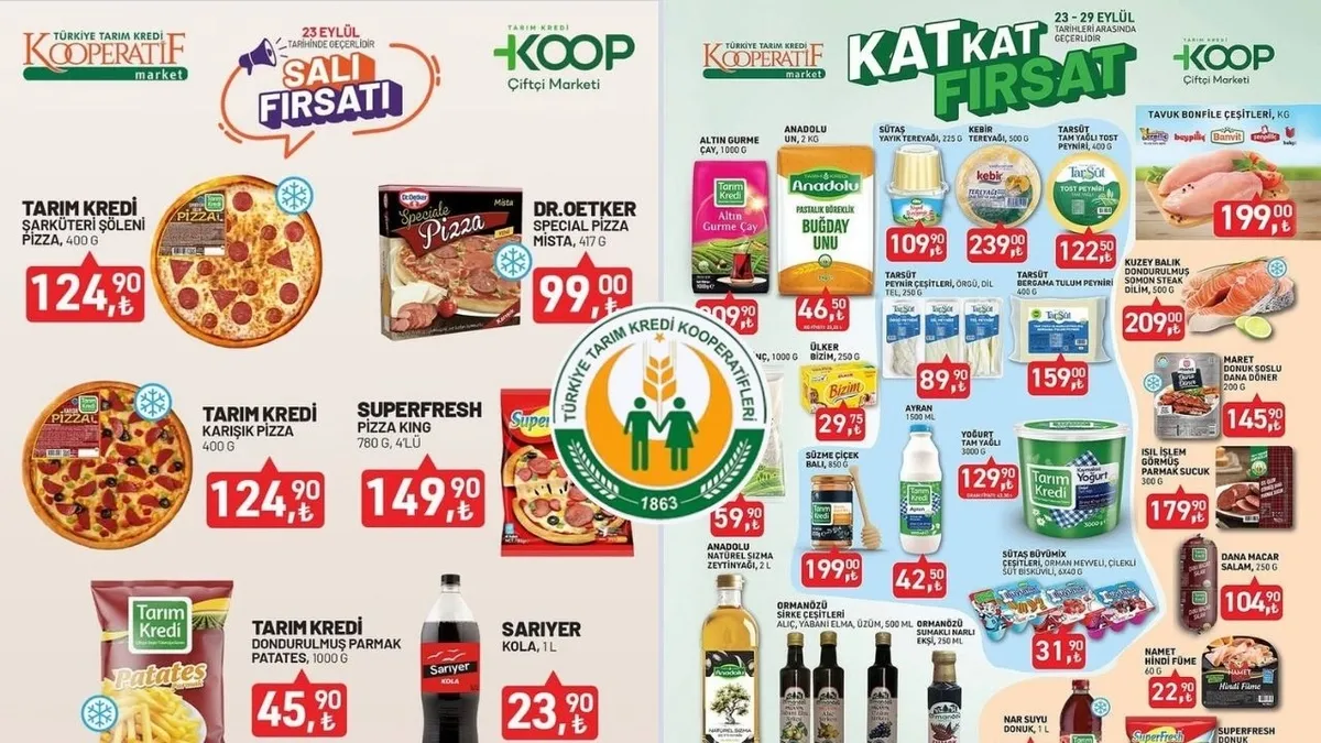 Tarım Kredi 23-29 Eylül aktüel kataloğu sepetleri dolduracak! 50 üründe dev indirim: Tereyağı 109 TL, Tarsüt peynir çeşitleri 89 TL...