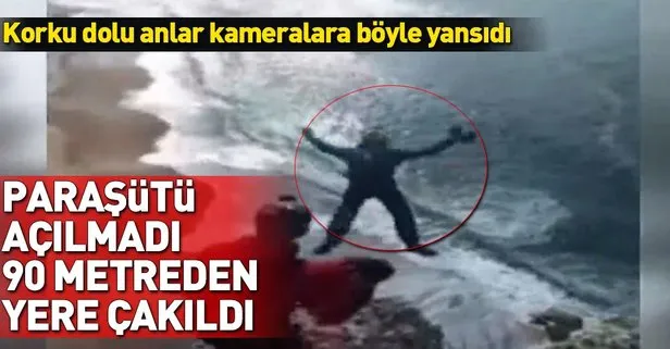 Paraşütü açılmayan turist, 90 metreden yere çakıldı