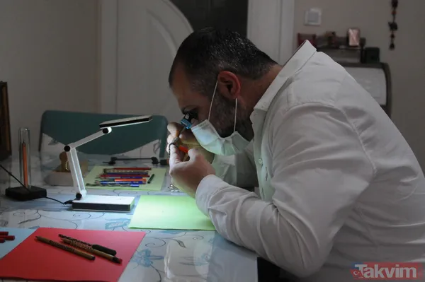 İnternetten görüp başladı! 7 yıldır kurşun kalem ucuna figürler işliyor! 200'ün üzerinde çalışması var - 26