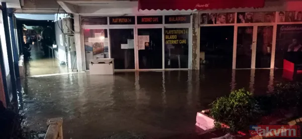 Bodrum'u sağanak vurdu! İş yerleri ve evleri su bastı - 7