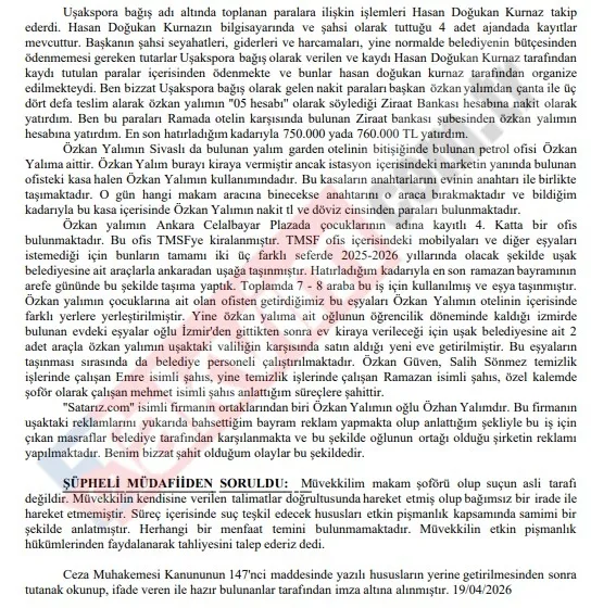 Özkan Yalım dosyasında makam şoförünün ifadesi ortaya çıktı: 750 bin TL çanta para ve VIP araç detayı | Belediye parasıyla sevgiliye halı-10