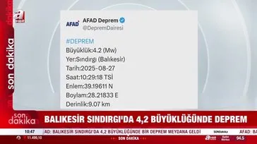 Sındırgı'da 4.2 büyüklüğünde deprem