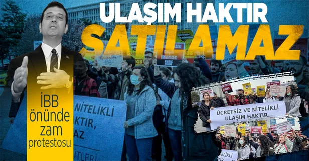 İBB'nin yüzde 40'lık ulaşım zammına tepkiler çığ gibi! İBB binasının önünde protesto: Ulaşım haktır satılamaz