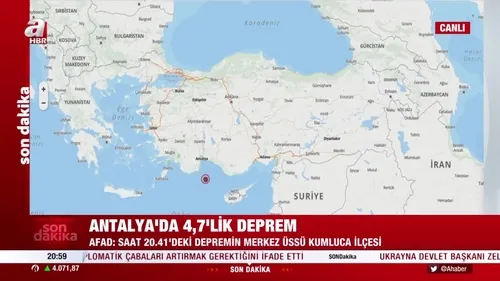 Antalya’da 4.7 büyüklüğünde deprem!