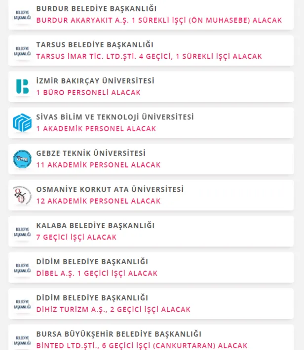 Belediyelere onlarca farklı ilanla memur alımı yapılacak (büro memuru ,mühendis, memur, itfaiye eri, zabıta memuru alımları)-3
