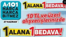 A101 aktüel ürünler fiyat listesi 28 Haziran 2024! 1 alana 1 bedava devam ediyor! 10 TL alışverişe yapana 59 TLden satılacak