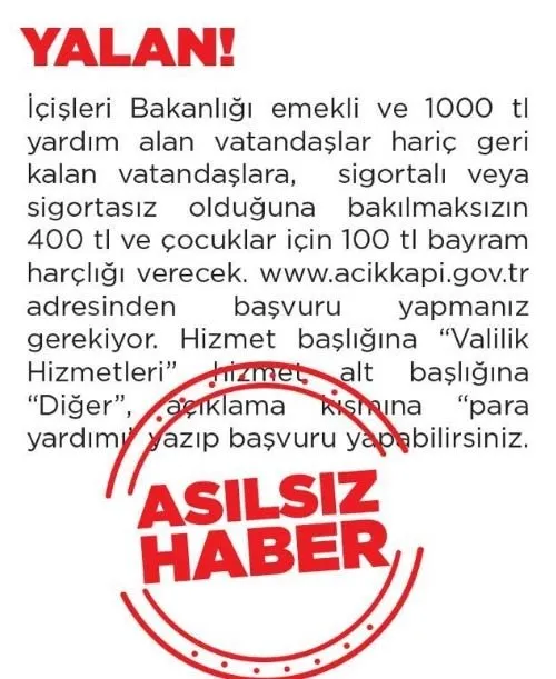500 tl kurban bayrami harcligi verilecek mi takvim