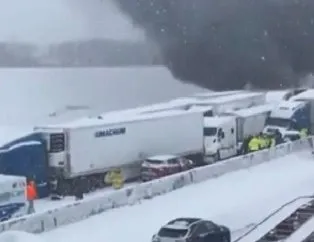 ABD’de kar fırtınasında 40 araç birbirine girdi!